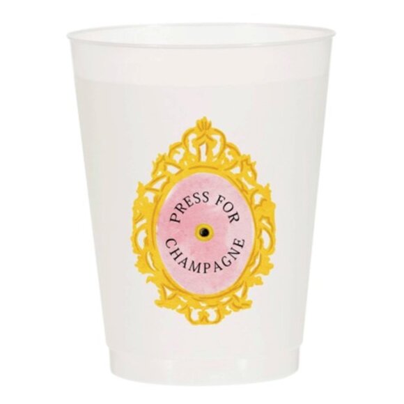 Press for Champagne Frosted Plastic Cups Pkg/6 - Picture 1 of 1